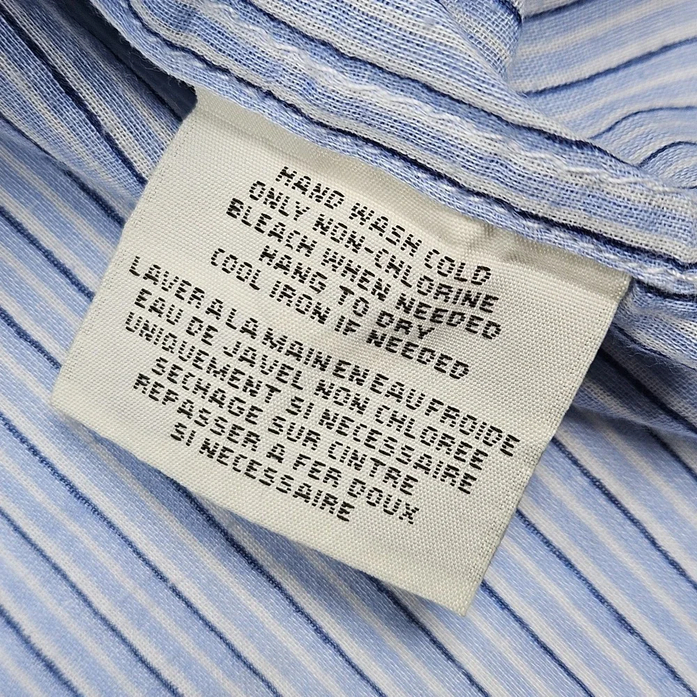 Denim & Supply Ralph Lauren Blue Womens Button Up Shirt Stripe Lightweight Large - Picture 3 of 6